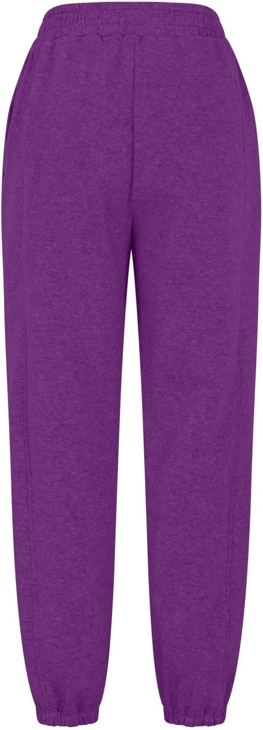 2024 Cinch Bottom Sweatpants for Women Casual High Waisted Workout Active Joggers Pants Baggy Lounge Bottoms