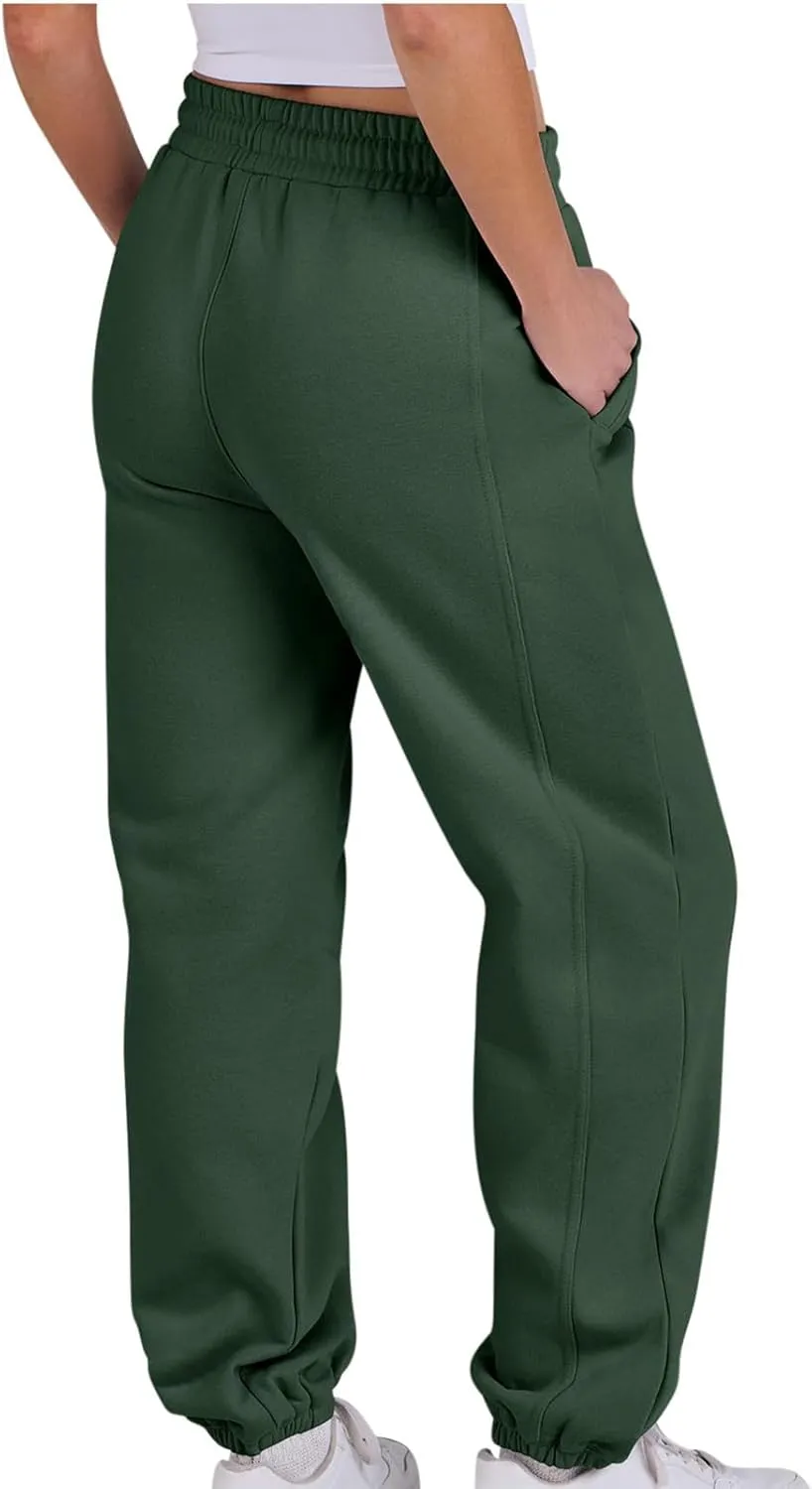 2024 Cinch Bottom Sweatpants for Women Casual High Waisted Workout Active Joggers Pants Baggy Lounge Bottoms