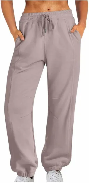 2024 Cinch Bottom Sweatpants for Women Casual High Waisted Workout Active Joggers Pants Baggy Lounge Bottoms