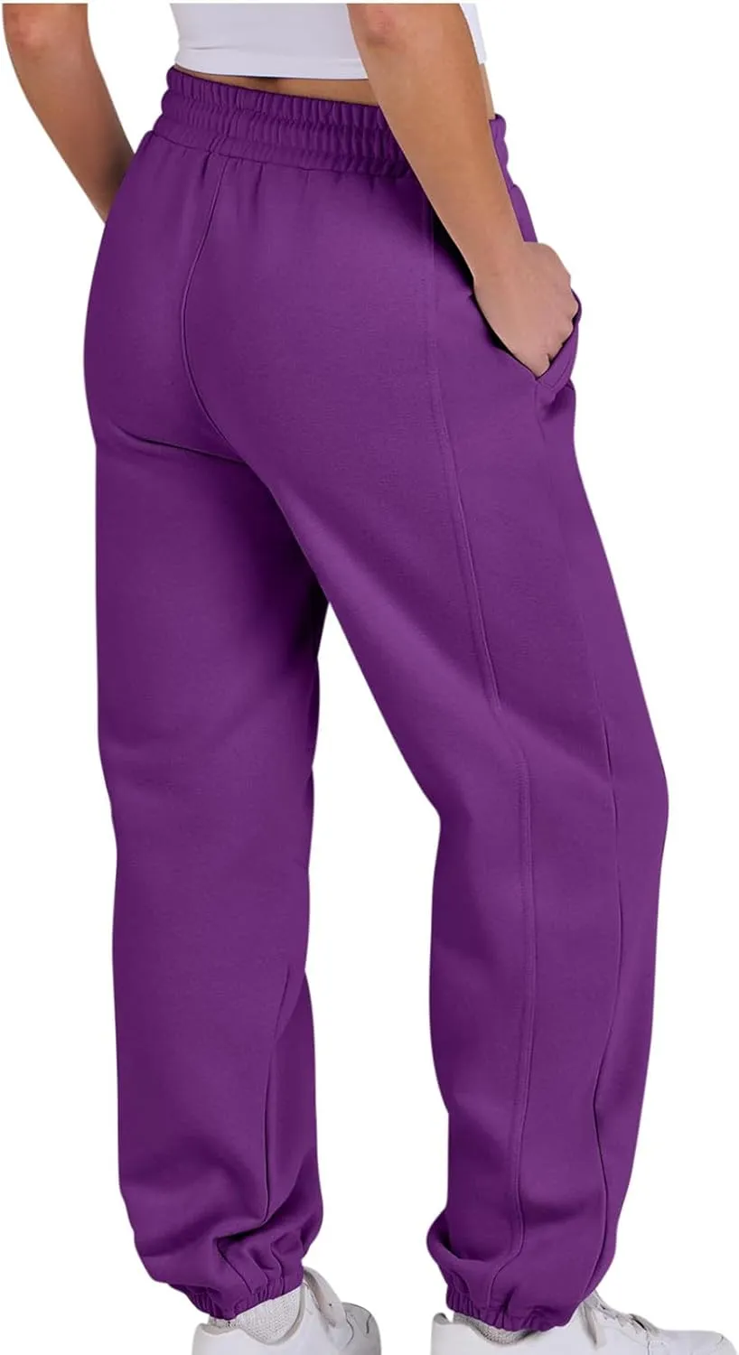 2024 Cinch Bottom Sweatpants for Women Casual High Waisted Workout Active Joggers Pants Baggy Lounge Bottoms