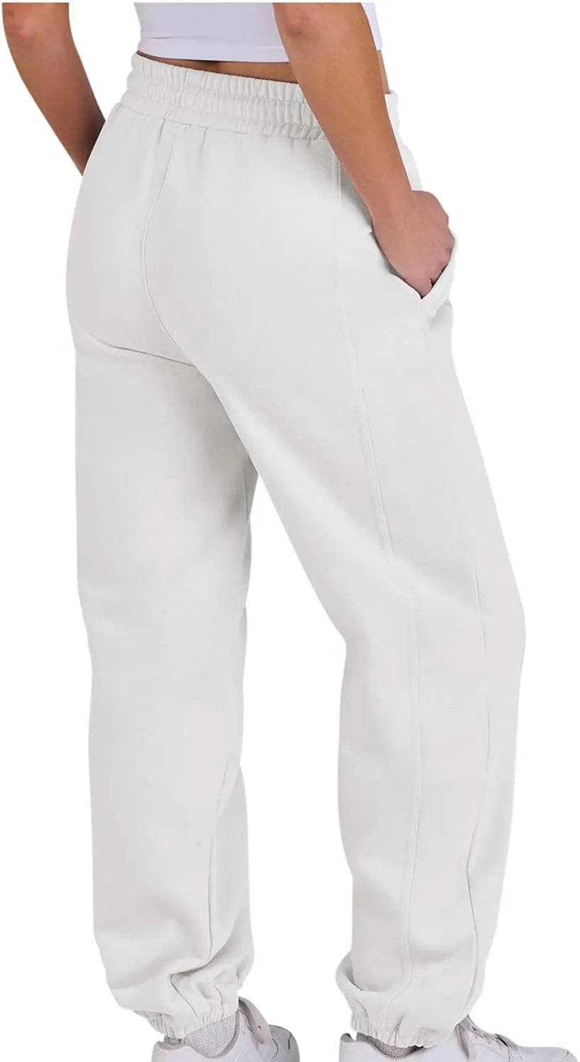 2024 Cinch Bottom Sweatpants for Women Casual High Waisted Workout Active Joggers Pants Baggy Lounge Bottoms