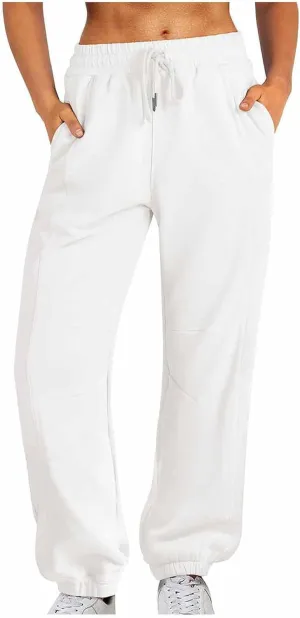 2024 Cinch Bottom Sweatpants for Women Casual High Waisted Workout Active Joggers Pants Baggy Lounge Bottoms