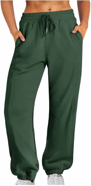 2024 Cinch Bottom Sweatpants for Women Casual High Waisted Workout Active Joggers Pants Baggy Lounge Bottoms