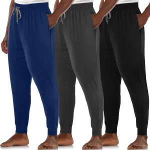 3 Pack Mens Cotton Sleepwear Pajamas Pants with Pockets, Soft Drawstring Lounge Bottoms Pjs for Men