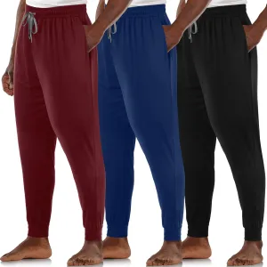 3 Pack Mens Cotton Sleepwear Pajamas Pants with Pockets, Soft Drawstring Lounge Bottoms Pjs for Men