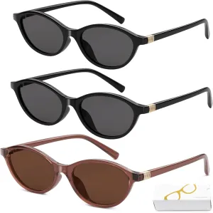 90s Retro Oval Sunglasses for Women Vintage Cat Eye Narrow Frame Y2K Trendy Lightweight Rave Accessories