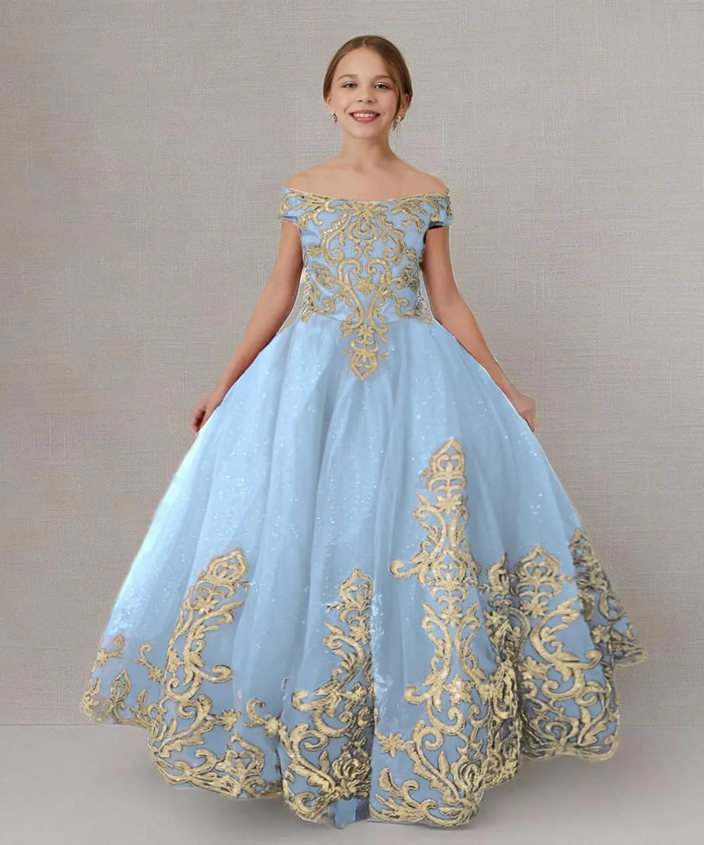 ABAO SISTER Flower Girls Princess Pageant Dreses Party Prom Puffy Ball Gowns Formal Dresses