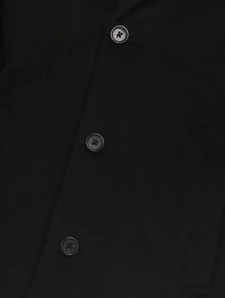 Adam Baker Men's Luxury Wool Cashmere Overcoat 38” Length Single Breasted Classic Topcoat
