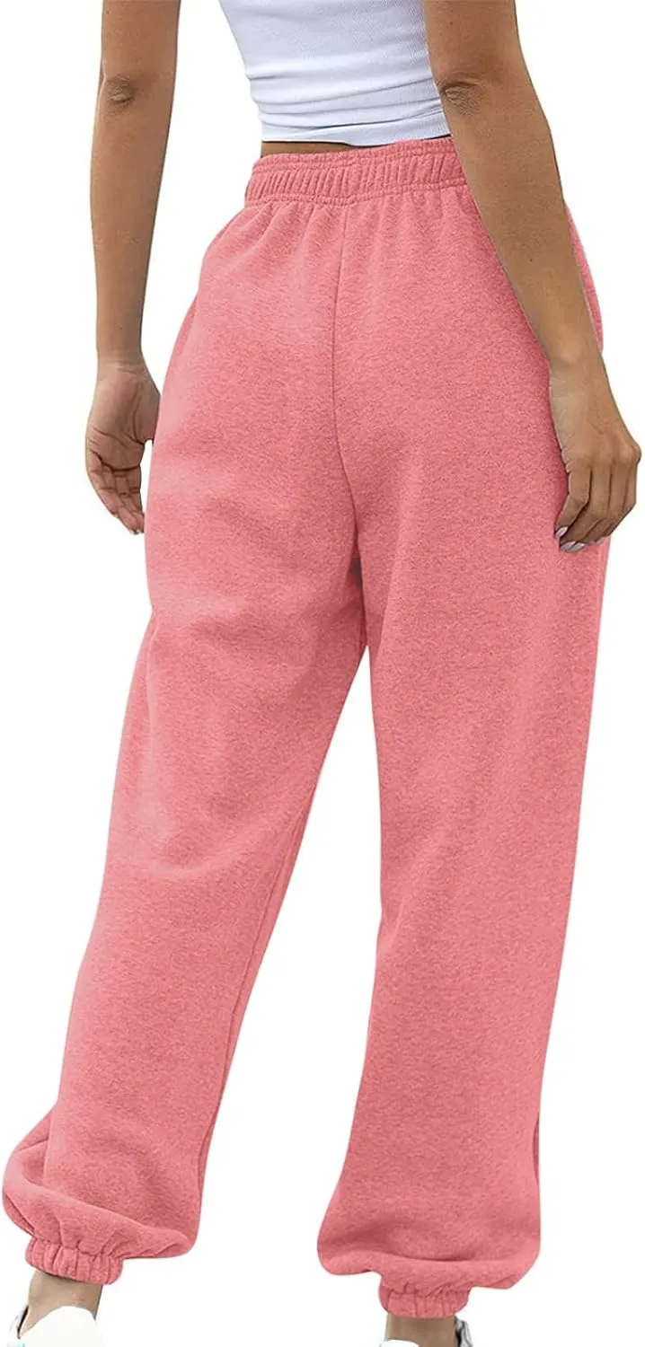 ADJHDFH Women's High Waisted Sweatpants Workout Active Joggers Pants Baggy Lounge Bottoms with Pockets Y2K Pants