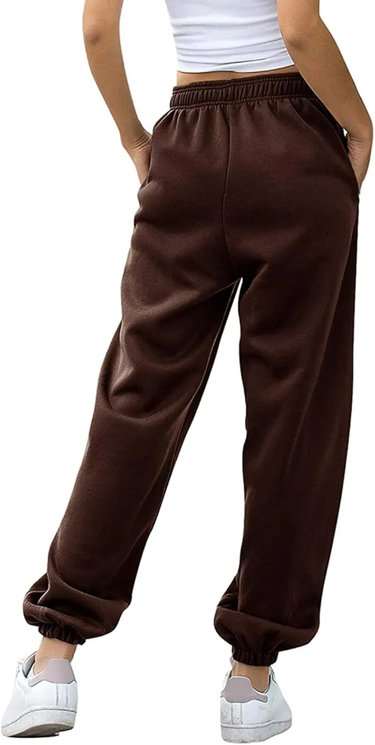ADJHDFH Women's High Waisted Sweatpants Workout Active Joggers Pants Baggy Lounge Bottoms with Pockets Y2K Pants