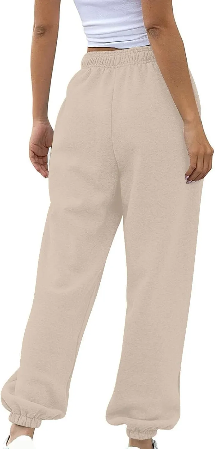 ADJHDFH Women's High Waisted Sweatpants Workout Active Joggers Pants Baggy Lounge Bottoms with Pockets Y2K Pants