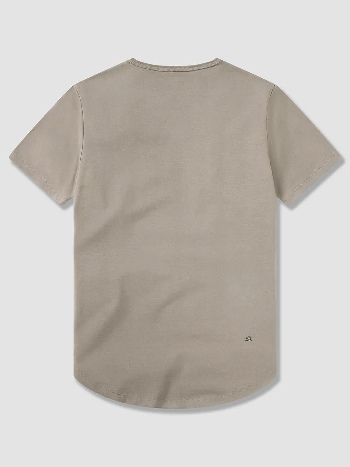 AHA Selected Men's T-Shirt-All Day Elite Curve-Hem Crew-Neck Slim Tee Short Sleeve