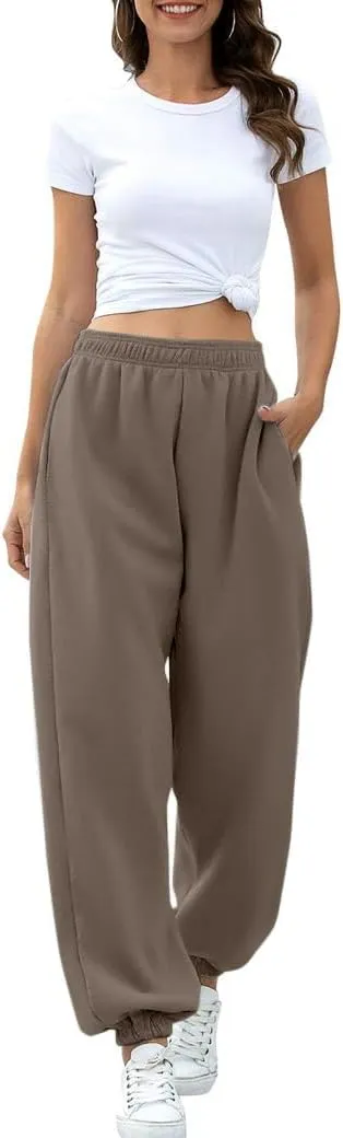 ATHMILE Women's High Waisted Sweatpants Workout Active Joggers Pants Baggy Lounge Bottoms