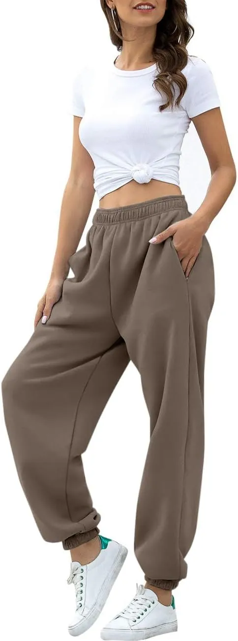 ATHMILE Women's High Waisted Sweatpants Workout Active Joggers Pants Baggy Lounge Bottoms