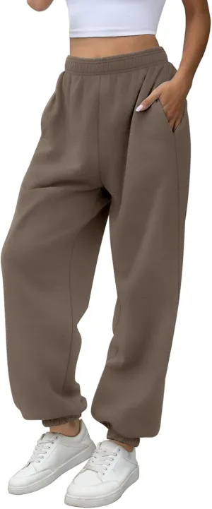 ATHMILE Women's High Waisted Sweatpants Workout Active Joggers Pants Baggy Lounge Bottoms