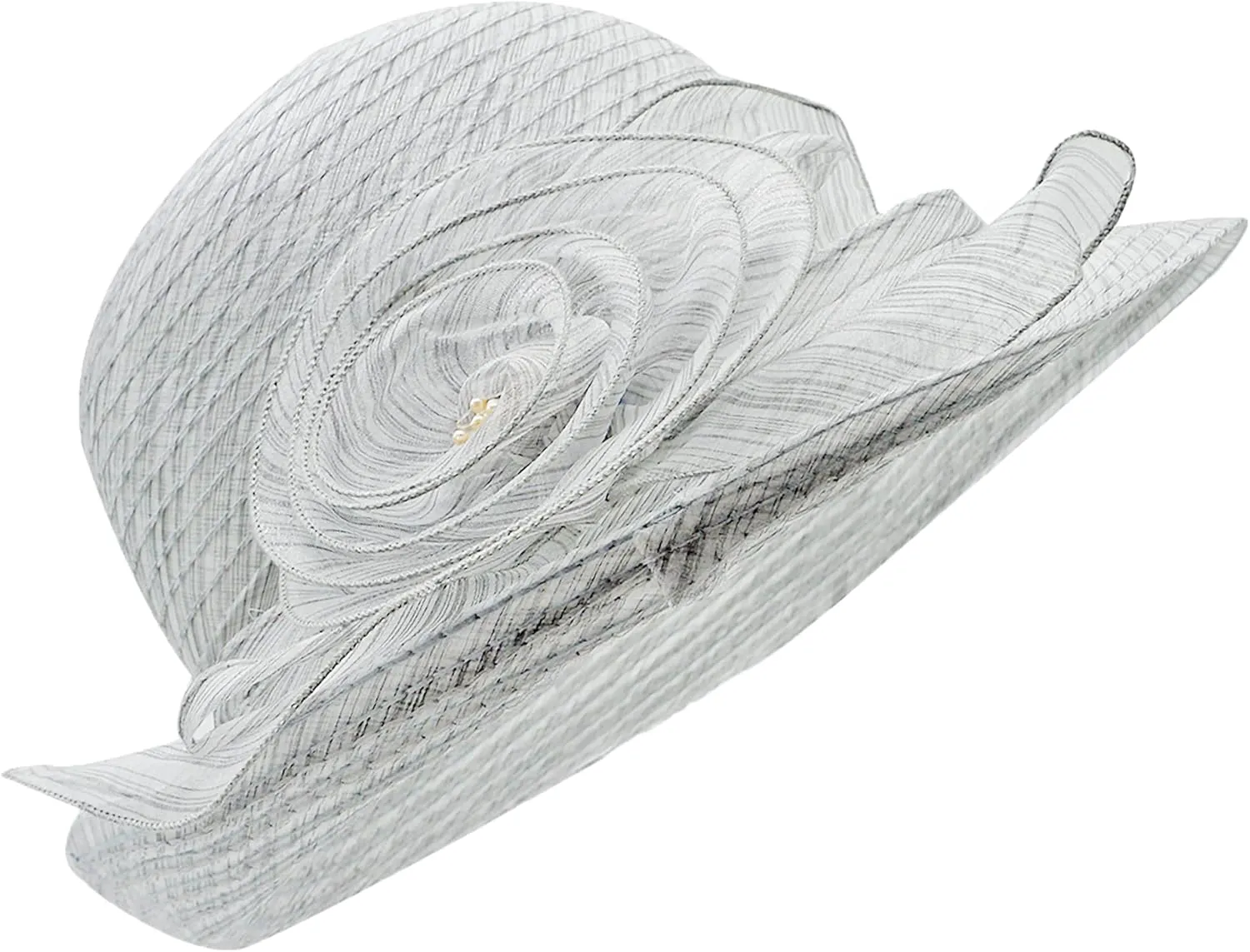 Bellady Women Organza Derby Church Wedding Fascinators Cloche Bucket Bowler Hat