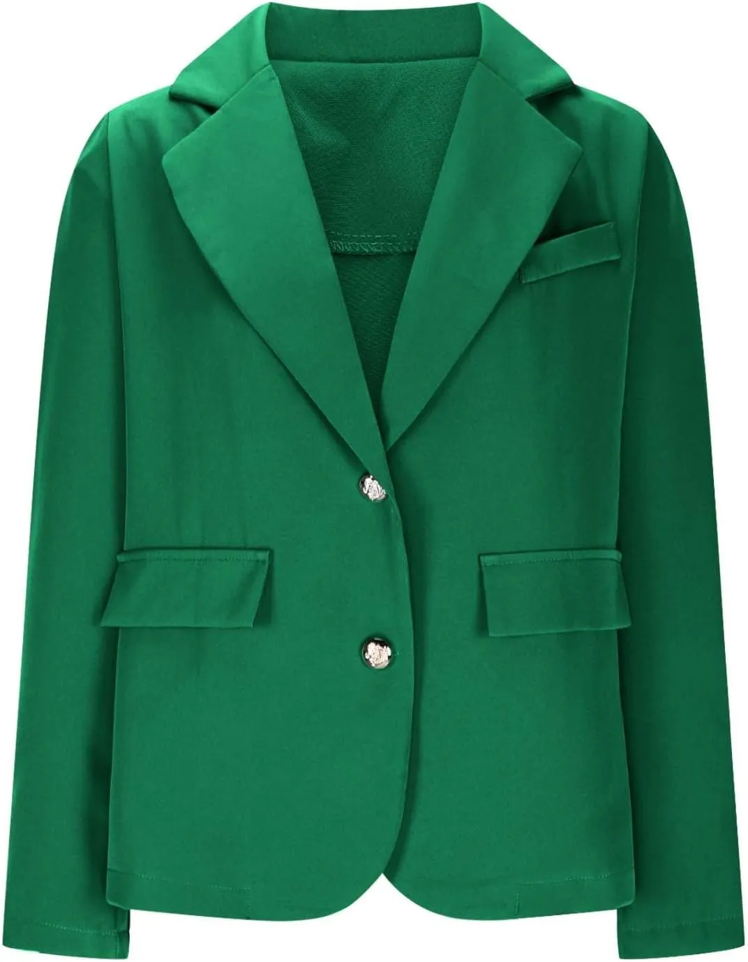 Blazers for Women Open Front Long Sleeve Work Office Jackets Solid Color Blazer Suit Button Lightweight Cardigan