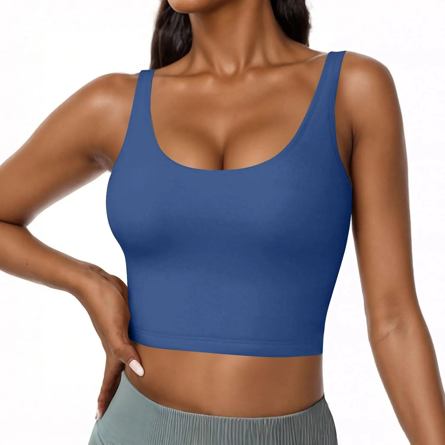 Built in Bra Tank Tops for Women Shelf Bra Camisole Tops Yoga Workout Tops Cami Bra Padded Tank Top Sports Bras