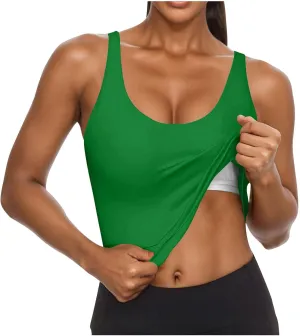 Built in Bra Tank Tops for Women Shelf Bra Camisole Tops Yoga Workout Tops Cami Bra Padded Tank Top Sports Bras