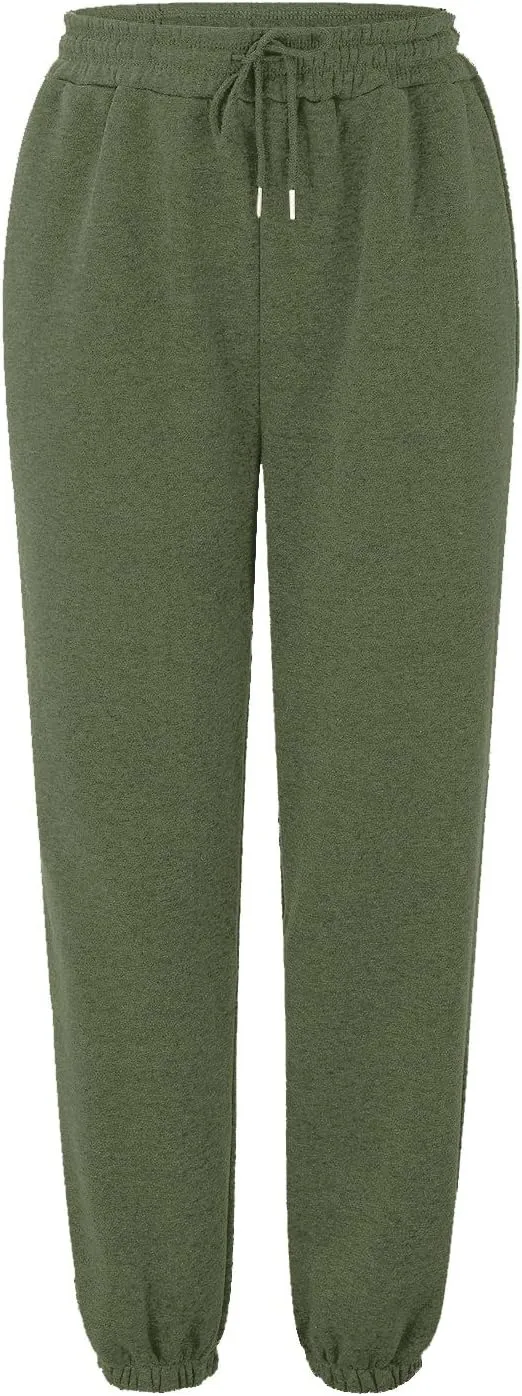 Bunched Feet Joggers for Women Casual Solid High Waisted Sweatpants Active Joggers Pants Baggy Lounge Bottoms