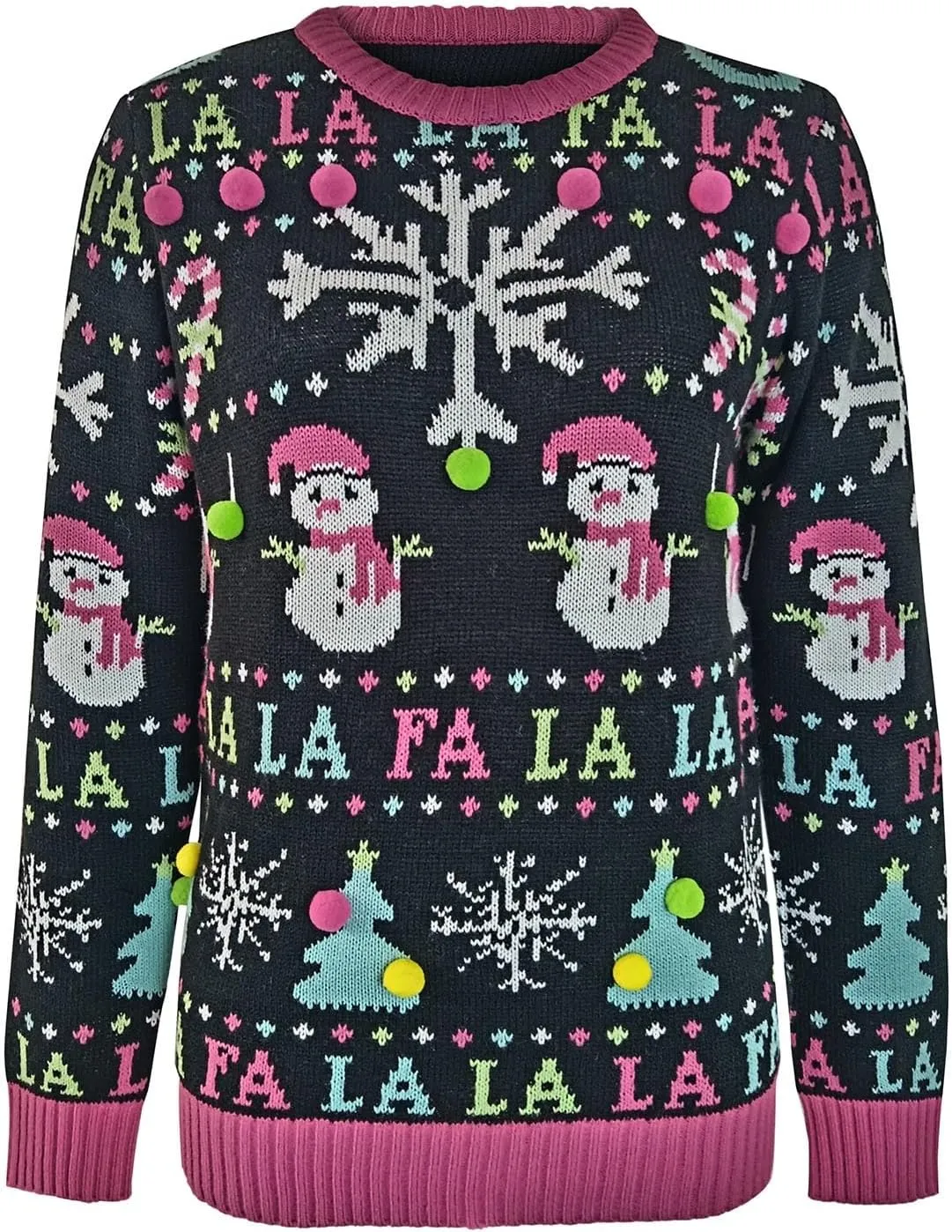Christmas Sweater for Women 2023 Santa Claus Cute Pattern Jacquard Knit Sweatshirts Long Sleeve Pullover Tops