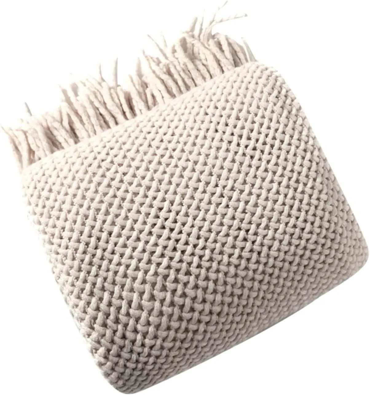 Coffee Knitted Blanket with Tassels for Couch Sofa Home Decorative Soft Cozy Lightweight Throw Blanket with Fringe Thoughtful Gifts for Women Wool Shawl Blanket