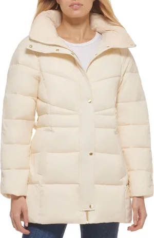 Cole Haan Women's Belted Pillow-Collar Puffer Coat