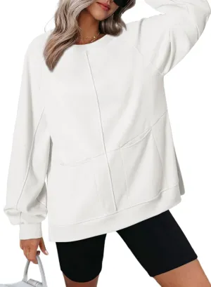 Dokotoo Womens Tops Long Sleeve Tunic Tops Loose Fit Dressy Casual Blouses Crewneck Pullover Tops Fall Outfits 2024