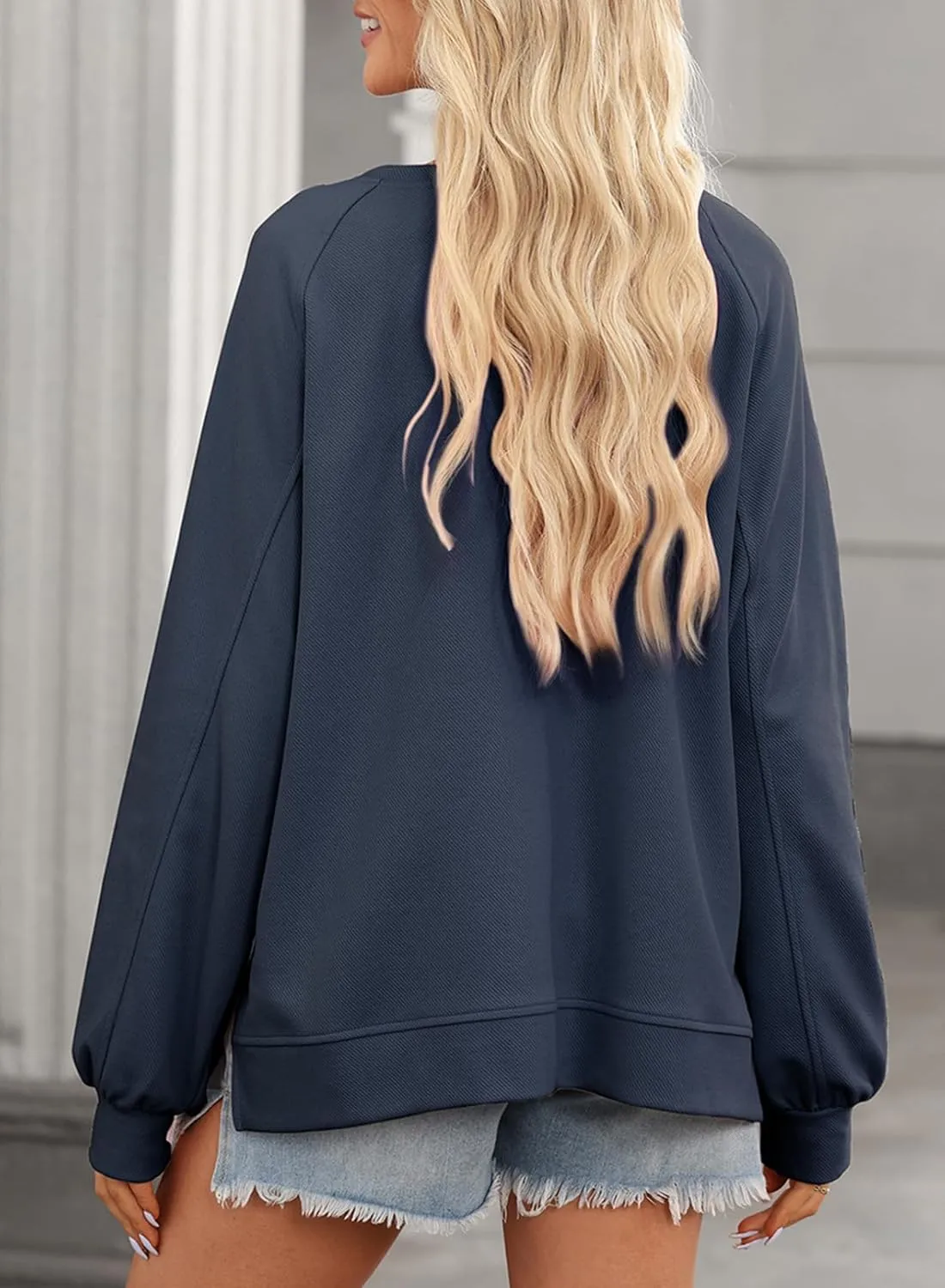 Dokotoo Womens Tops Long Sleeve Tunic Tops Loose Fit Dressy Casual Blouses Crewneck Pullover Tops Fall Outfits 2024