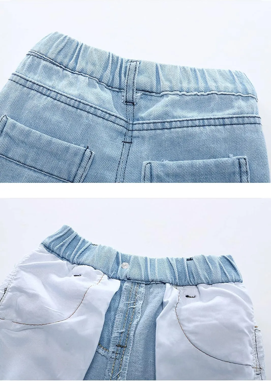 EISHOW Little Boys Jeans Shorts, 1-7 Years Toddler Baby Summer Casual Elastic Waist Ripped Denim Shorts Pockets Pull up Pants