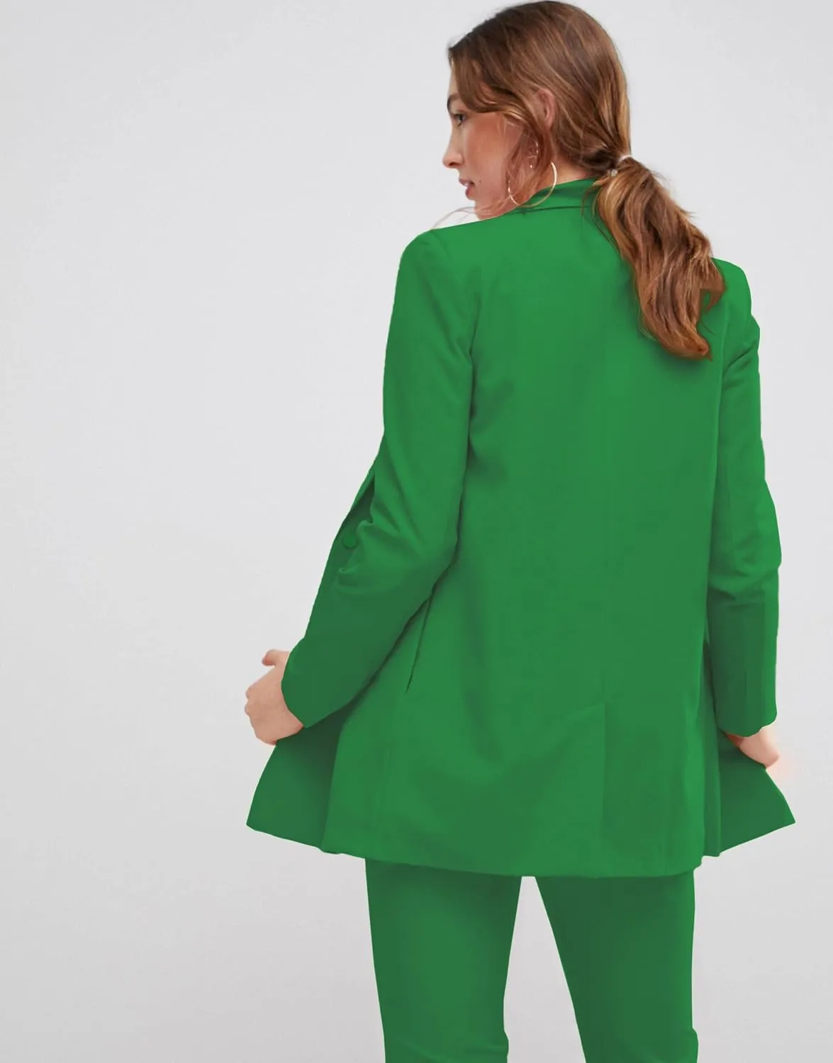 EXTRO&VERT Boyfriend Blazer Jackets for Women Single Button Side Pockets Suit Jacket for Casual Business