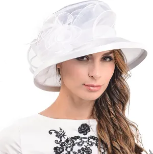 F&N STORY Lady Kentucky Church Derby Dress Wedding Party Hat Drown Brim S043