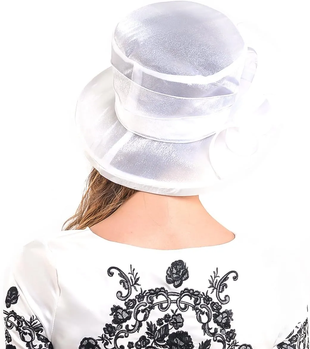F&N STORY Lady Kentucky Church Derby Dress Wedding Party Hat Drown Brim S043