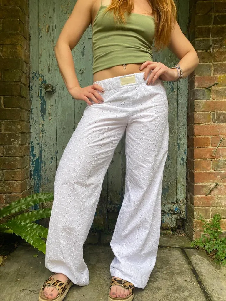Faretumiya Women Y2k Striped Pants Elastic High Waist Wide Leg Pants Loose Lounge Bottoms Sweatpants Streetwear