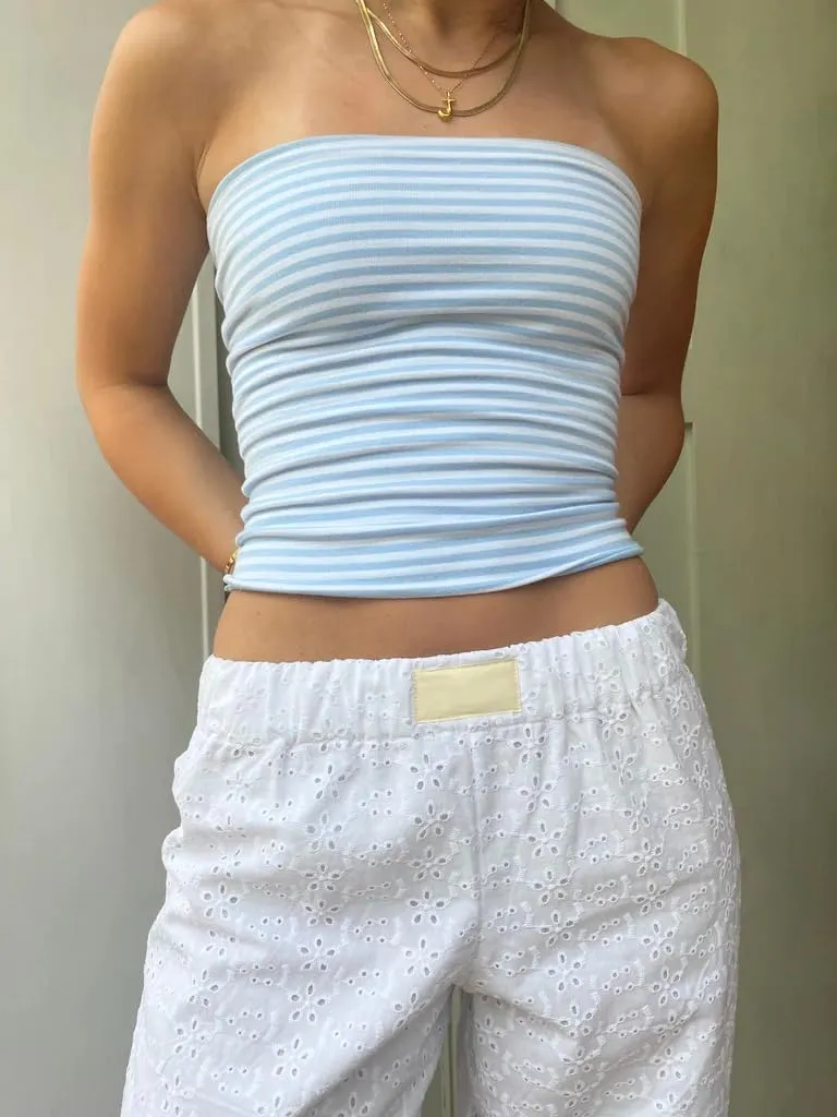 Faretumiya Women Y2k Striped Pants Elastic High Waist Wide Leg Pants Loose Lounge Bottoms Sweatpants Streetwear