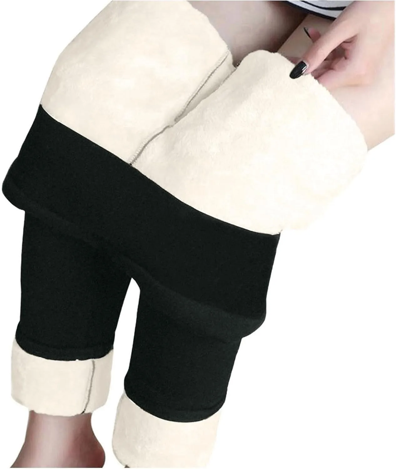 Fleece Lined Leggings Printed Bottom Pants Fall and Winter Inside Comfortable Casual Pants Women's Bottom Pants