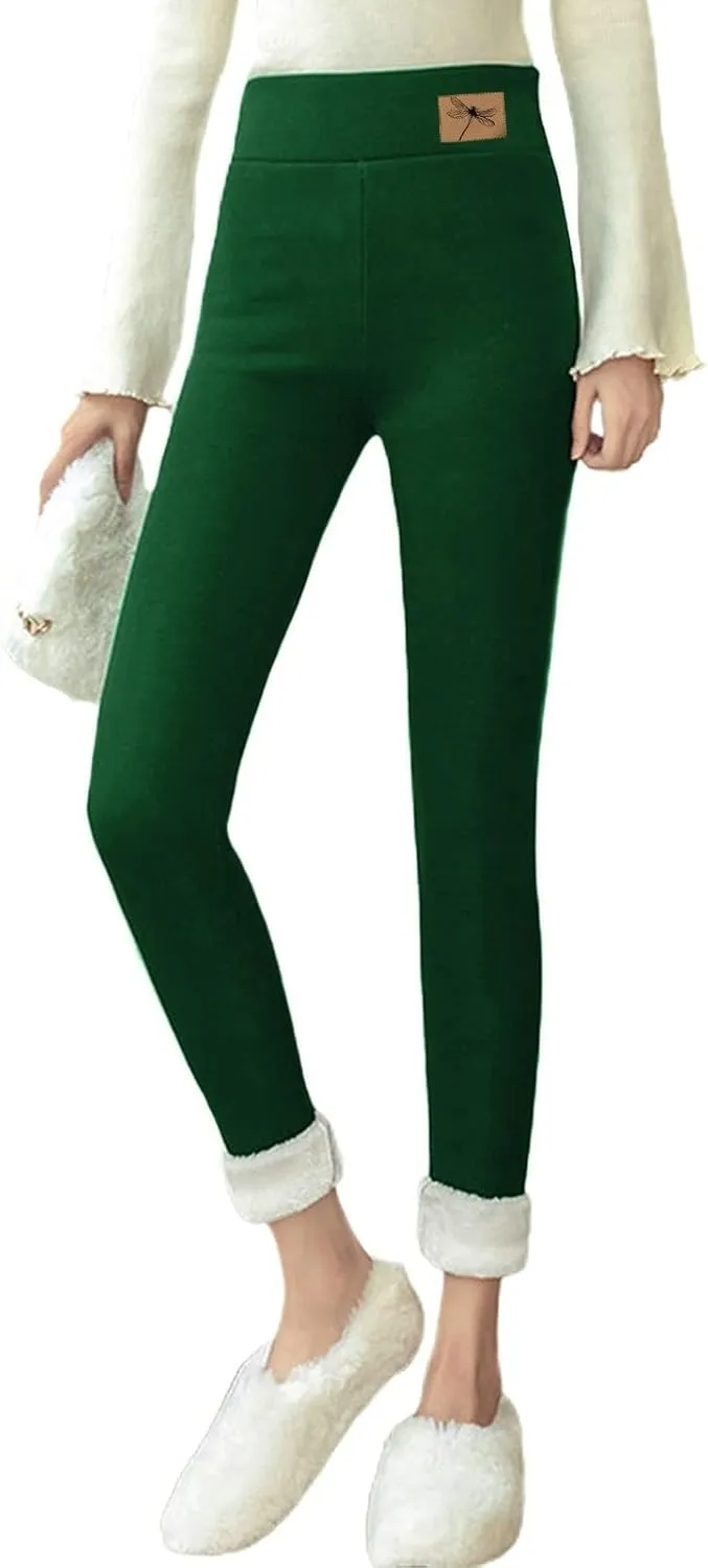 Fleece Lined Leggings Women High Waisted Warm Winter Thermal Yoga Pants Tummy Control Soft Tights for Hiking Workout