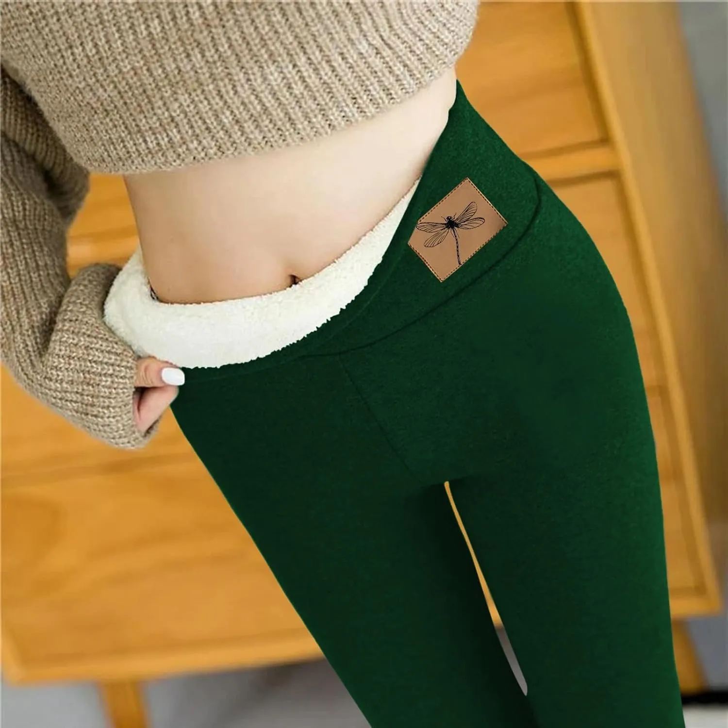 Fleece Lined Leggings Women High Waisted Warm Winter Thermal Yoga Pants Tummy Control Soft Tights for Hiking Workout