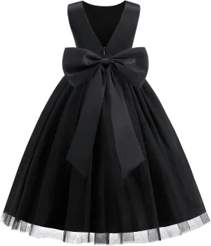 Flower Girl Dress Girls Dresses Wedding Satin V-Back Pearls for Pageant Prom Ball Gowns Party
