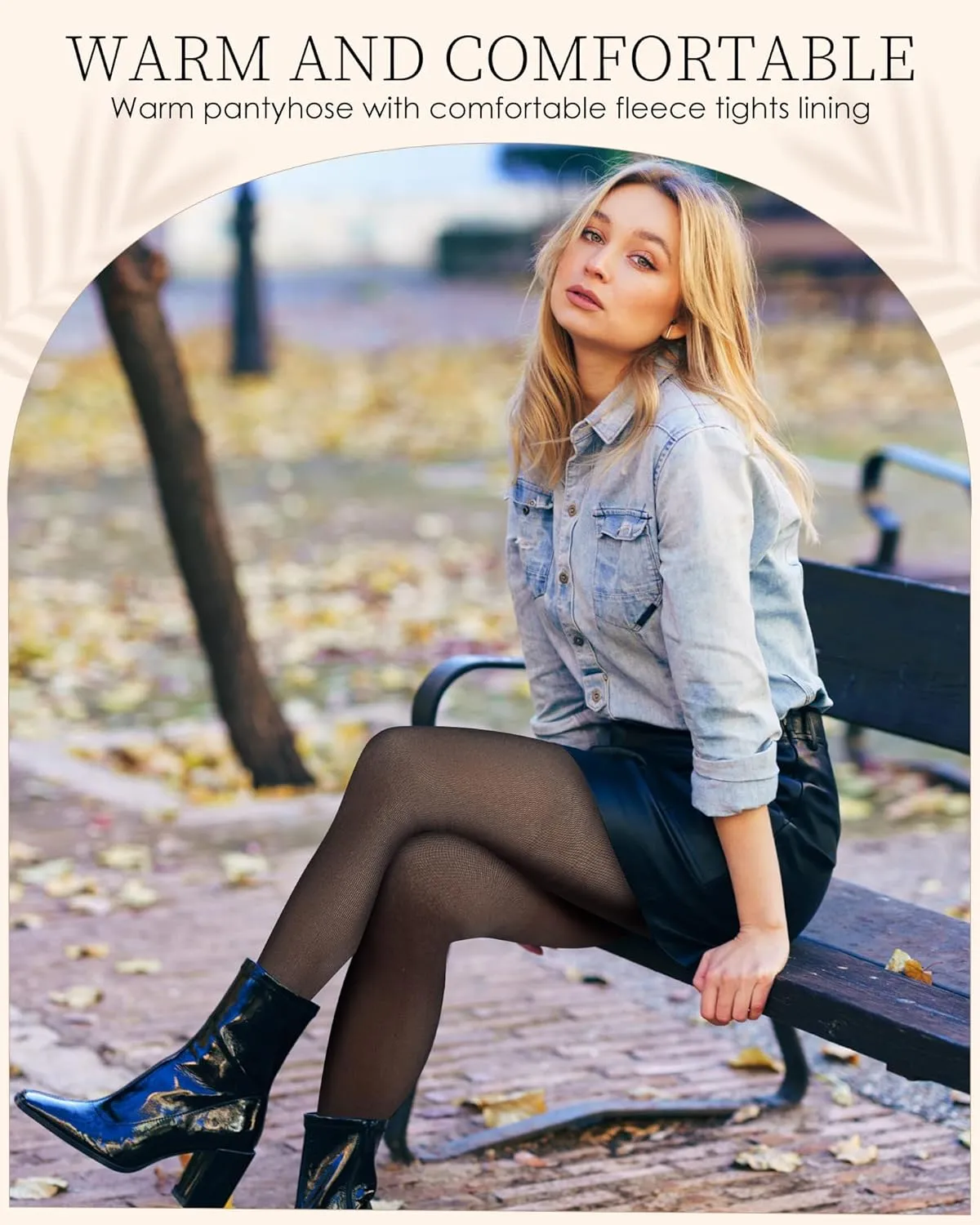 Foaincore 6 Pcs Fleece Lined Tights Women Winter Translucent Legging Thermal Sheer Tights Warm Pantyhose for Women Girl