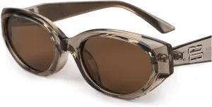 FURTALK Oval Sunglasses for Women Men Cat Eye 90s Vintage Trendy Sunnies Polarized UV Protection Sun Glasses FT8207