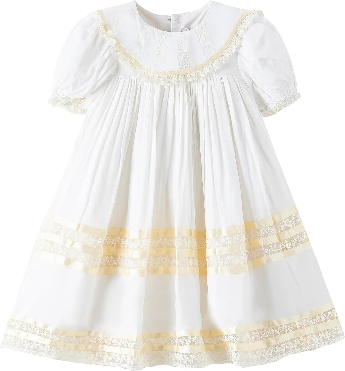 Girls Dress, Girls Gowns, Lace Heirloom Dress, Puff Sleeve, Cute Long Style for Kids