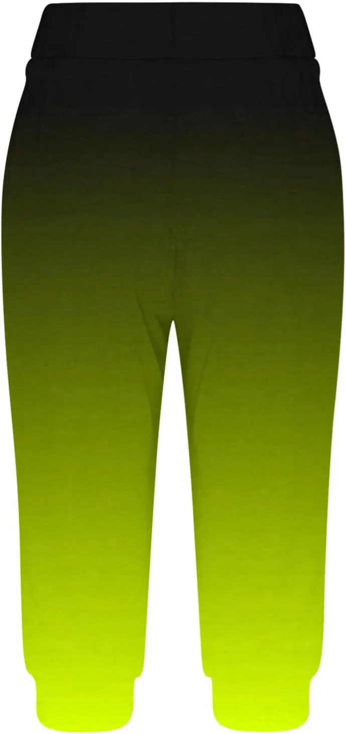 Gradient Capri Pants for Women Ombre High Waist Stretchy Cropped Leggings Summer Casual Yoga Lounge Bottoms