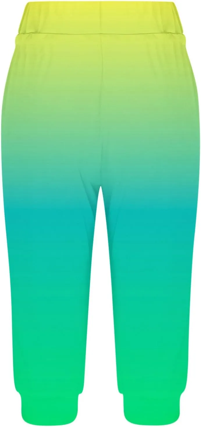 Gradient Capri Pants for Women Ombre High Waist Stretchy Cropped Leggings Summer Casual Yoga Lounge Bottoms