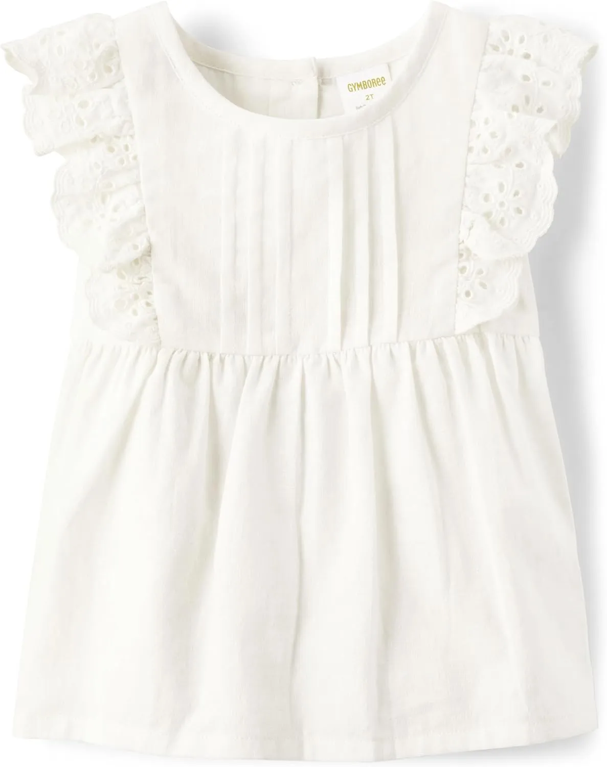 Gymboree Girls' and Toddler Flutter Sleeve Eyelet Tank Tops