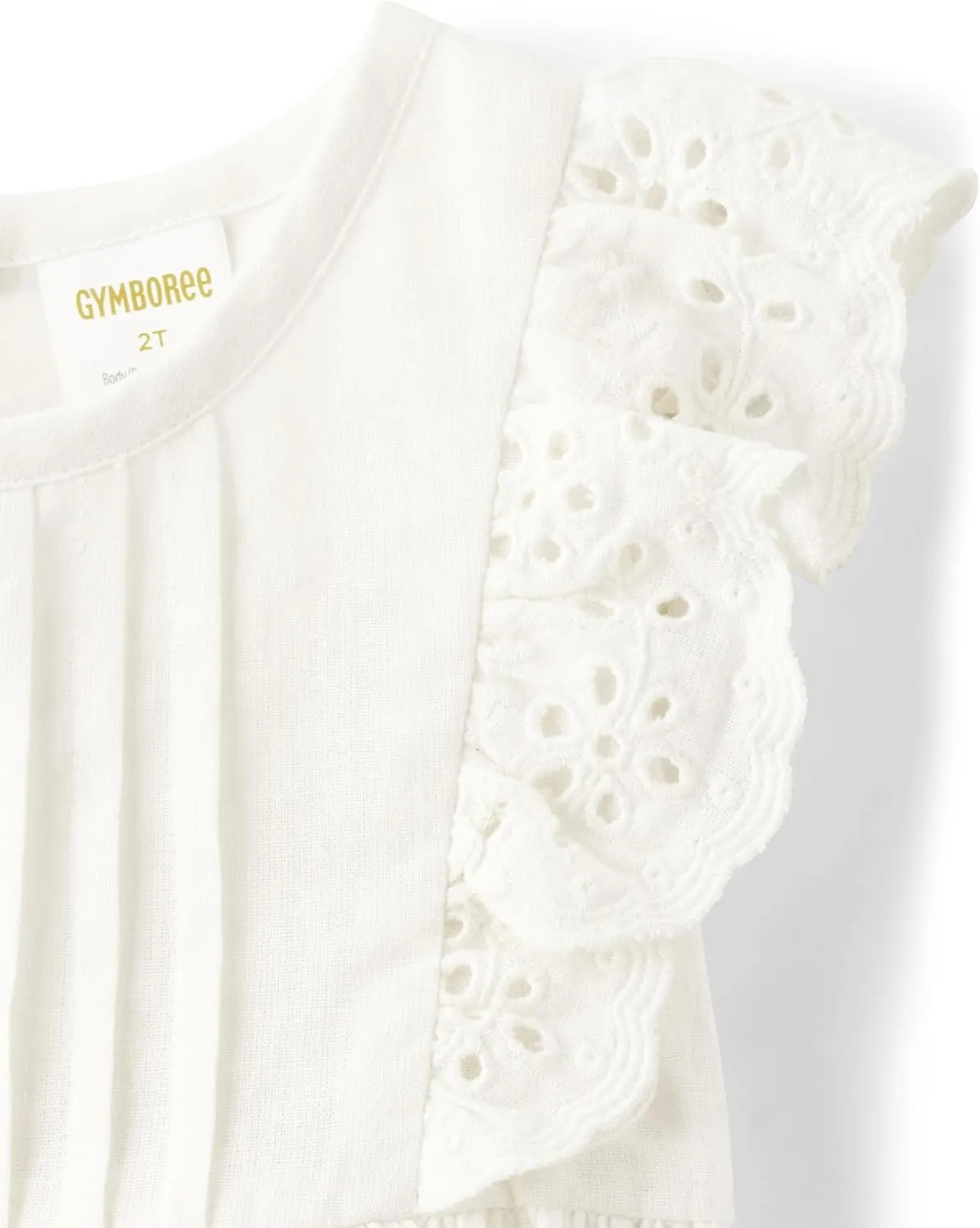 Gymboree Girls' and Toddler Flutter Sleeve Eyelet Tank Tops