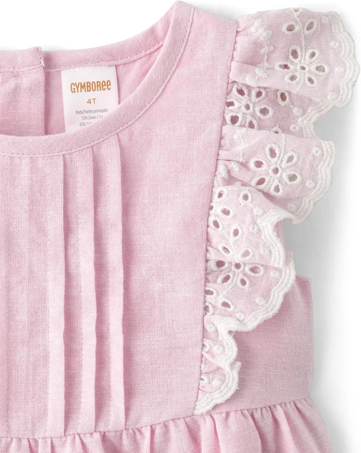 Gymboree Girls' and Toddler Flutter Sleeve Eyelet Tank Tops