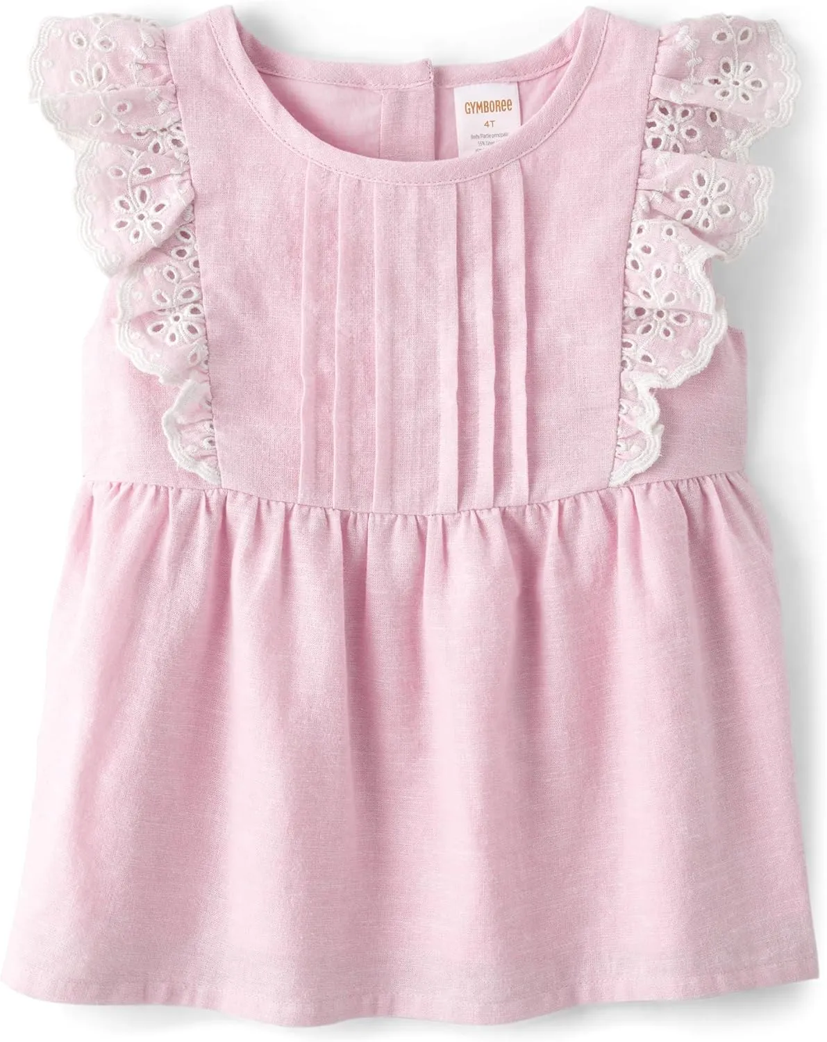 Gymboree Girls' and Toddler Flutter Sleeve Eyelet Tank Tops