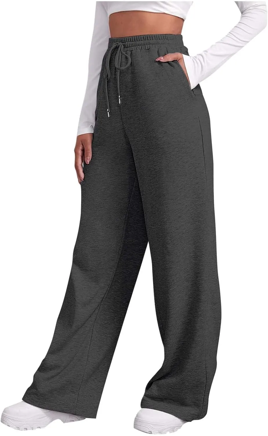High Waisted Sweatpants for Women Baggy Lounge Bottoms High Waisted Solid Casual Joggers Pants Womens Trousers