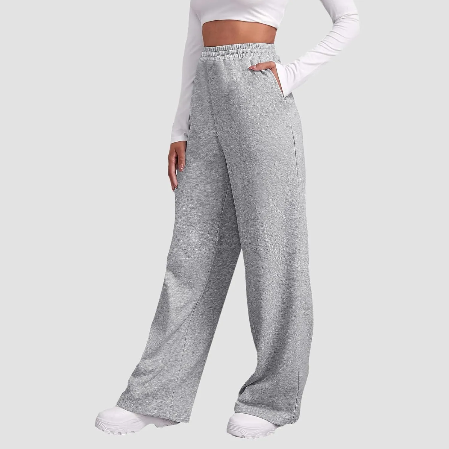 High Waisted Sweatpants for Women Baggy Lounge Bottoms High Waisted Solid Casual Joggers Pants Womens Trousers